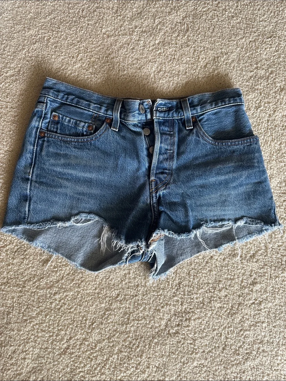 Levi's Women's Denim Cutoff Shorts - Light Wash, Medium Wash, Black, White - Picture 10 of 16
